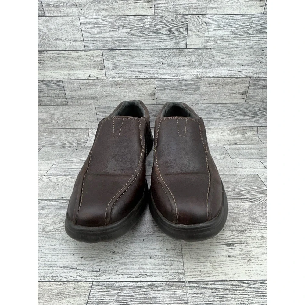 Clarks Collection Men Size 8M Dark Brown Leather Slip On Loafers 261196147070‎